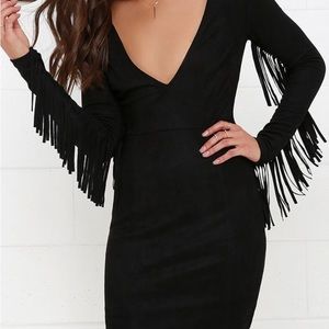 Lulus - Still Wild suede fringe dress